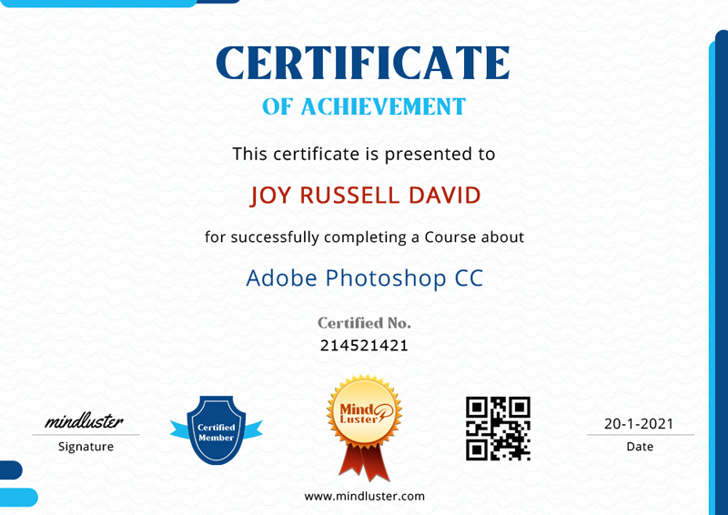Mind Luster Certificate Template